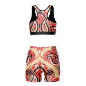 Custom Wholesale Plus Size Solid Mid Waist Yoga Shorts 2-Piece Set Women Spandex Fitness Outfit Front Chest <b>Pad</b> Comfortable Gym - Product Image 4