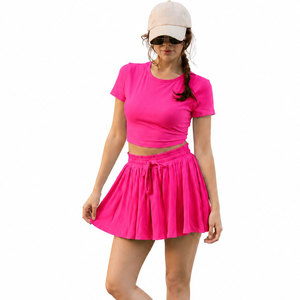 Custom Women Tennis Sports Uniform Premium Sleeveless Tank Top and Pleated Skort Breathable Performance Fabric Sublimation Print - Product Image 2