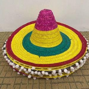 หมวกปีกกว้างปักลายปรับได้ ทำจากฟางธรรมชาติ ลายทางสไตล์เม็กซิกัน พร้อมโลโก้ เหมาะสำหรับงานปาร์ตี้ งานแต่งงาน ใช้ในชีวิตประจำวัน ตกปลา และเล่นกีฬา - Product Image 1