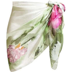 Women's <b>Short</b> <b>Sarong</b> Wrap Skirt Chiffon Swimsuit Cover up Beach Pareo Wraps - Product Image 1