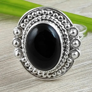 Black Onyx <b>Ring</b> 925 Sterling <b>Silver</b> Handmade Promise <b>Ring</b> for Women Oval Gemstone <b>Statement</b> <b>Ring</b> Gift July Birthstone Month - Product Image 5