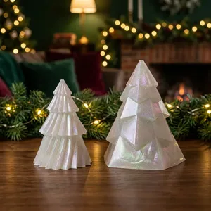 Handmade Collection <b>Modern</b> <b>Christmas</b> <b>Tree</b> Set Resin Pine Shape Tabletop Decor Indoor Small <b>Trees</b> Durable Waterproof Eco-Friendly - Product Image 3