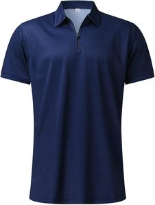 Conjunto de Polo Formal y Pantalones Cortos para Hombre, Color Rosa Sólido, Bordado, con Cierre de Cremallera, Secado Rápido, Tela No Tejida, para Verano - Product Image 3
