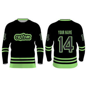 Maillot de hockey sur glace personnalisé en polyester respirant et écologique avec logo personnalisé et embellissements en strass, service OEM du Pakistan - Product Image 3
