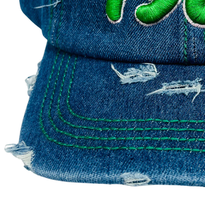 AKA 1908 Denim Hat Blue Embroidered Letter Baseball <b>Cap</b> Adjustable Washed Denim Headwear Casual Fashion <b>Vintage</b> Style <b>Cap</b> for - Product Image 4
