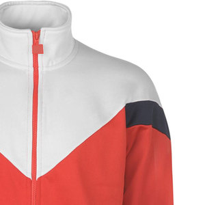 Survêtement pour homme, style sportif, coupe classique, à manches longues, avec fermeture éclair, col montant, coloris rouge, blanc et bleu marine, en vente en ligne - Product Image 3