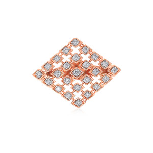 แหวนเพชรทรงข้าวหลามตัด Rhombic Whisper หรูหรา ทองคำขาว 18K ประดับเพชรทรงสี่เหลี่ยมหลายเม็ด แหวนดีไซน์โดดเด่นสำหรับผู้หญิง - Product Image 3