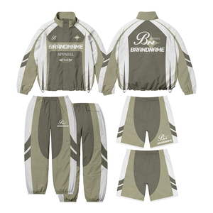 Conjunto Deportivo Unisex de Marca, Estilo Deportivo con Bloques de Color, Poliéster de Secado Rápido, Ropa de Otoño - Product Image 5