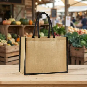Wholesale Grade Geometric Jute <b>Tote</b> <b>Bag</b> Eco Friendly Stylish Carry <b>Bag</b> for Office <b>Work</b> Daily Essentials Shopping and Commercial - Product Image 4