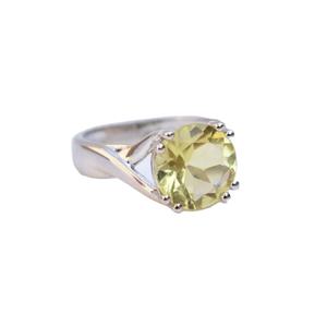 Lemon <b>Quartz</b> Stone 925 Silver Classic Romantic Design <b>Ring</b> Women Fine Jewelry Wholesale Bulk - Product Image 1