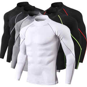 Premium Compression Unisex <b>Long</b> <b>Sleeve</b> Rash Guard Quick Dry Spandex 220g Heat-Transfer Printed Fitness Shirt <b>Tops</b> <b>Black</b> Green - Product Image 3