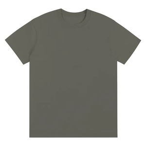 T-shirt Classique Unisexe en Coton Gris Uni de Haute Qualité 260g pour Homme – Collection Été Décontractée Streetwear Épaules Tombantes Style Collège – Vente en Gros - Product Image 3