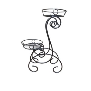 Support à plantes en métal noir de style moderne, pour intérieur et extérieur, sur pied, en fer, pour pots de fleurs, présentoir pour balcon et jardin - Product Image 4