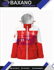 Delta |   Sigma |   Veste de pluie Theta DST Sorority, veste softshell à capuche, veste varsity de haute qualité, veste imperméable pour femmes - Product Image 5