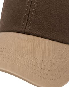 Manufacturer Custom Chocolate Brown And Beige Two Tone Baseball Cap Adjustable Unisex Cotton Sports Outdoor Casual Fashion <b>Hat</b> - Product Image 5