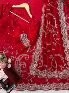 ชุดเลเฮนกาผ้าไหมวิชิตร้าพรีเมียร์ พร้อมสวมใส่ งานปาร์ตี้แบบดั้งเดิม ฤดูหนาว ฤดูใบไม้ร่วง ดีไซน์หรูหรา สง่างาม ระดับไฮเอนด์ - Product Image 6