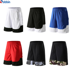 Shorts de basket-ball blancs confortables pour hommes avec taille élastique noire, séchage rapide, style sportif, Bermuda en maille pour la course et la gym - Product Image 4