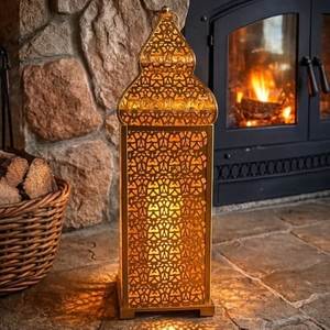 Brass <b>Lantern</b> <b>Candle</b> Holder Set Heat Resistant Home Decoration Outdoor Indoor Use - Product Image 5