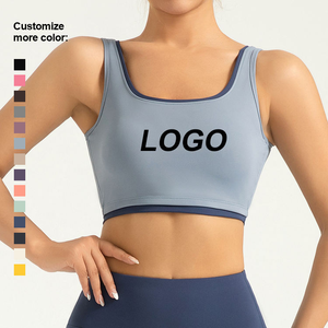 Private Label Shockproof Color Block Running Sports Bra Women Fitness Breathable Custom Front Spandex Wholesale Backless Bras - Product Image 2