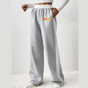 Sports Active Casual Streetwear Pants High Quality Cotton Regular Fit Women <b>Elastic</b> Waist Mid Rise Jogger Sweatpants - Product Image 5
