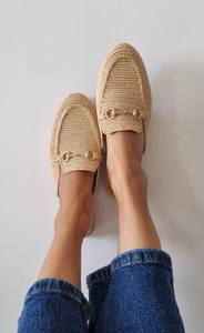 Sandalias de rafia, zapatos marroquíes hechos a mano, babuchas de rafia para mujer, tallas de zapatos planos - Product Image 3