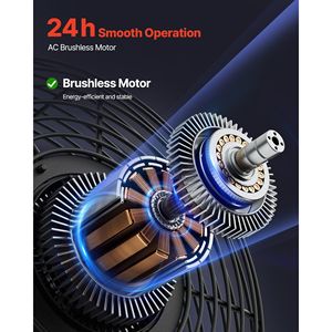 Ventola di scarico a otturatore da 14 pollici con programmazione intelligente controllo della temperatura a velocità variabile 2000 Timer motore CFM EC per capannone serra - Product Image 3