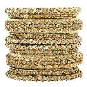 Gold Plated Handmade Faux Kundan Studded Silk Thread Ethnic Bangles Jewellery for Women Fashion Bangles For Girls Festive - Product Image 1