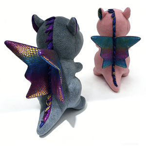 Customized baby dragon plush, iridescent scale dragon stuffed animal, <b>glitter</b> wing fantasy dragon toy - Product Image 4