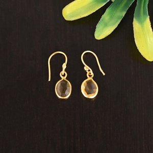 Natural Lemon Quartz Gemstone 925 Sterling <b>Silver</b> <b>Dangle</b> <b>Earrings</b> for Women - Product Image 4