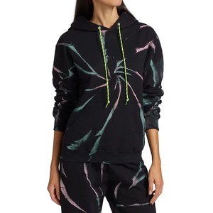 Sudadera con Capucha Tie Dye Personalizada para Mujer, Estampado en Espiral Negro, Sudadera con Bolsillo Canguro, Ropa Urbana, Venta al Por Mayor OEM - Product Image 1