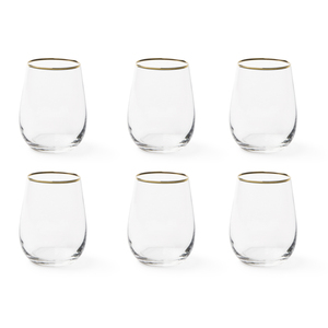 Calice da Vino Senza Stelo Excelsa 47 Cl con Bordo Dorato in Vetro Trasparente - Product Image 2