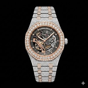Reloj Mecánico para Hombre con Diamantes Moissanite VVS Personalizados y Completamente Cubiertos de Moissanite al Mejor Precio - Product Image 5