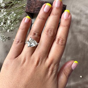 Royal Saga Moissanite 3CT Trillion Cut Diamond <b>Solitaire</b> <b>Ring</b> Original 925 <b>Silver</b> Trendy Elegant Fine Jewelry Gift for Weddings - Product Image 5