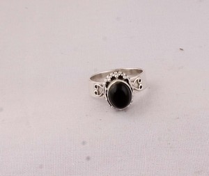 Natural Black Onyx <b>Ring</b> 925 Sterling Silver Vintage <b>Boho</b> Style Genuine Black Gemstone <b>Ring</b> for Women Handcrafted Ethnic Jewelry - Product Image 4