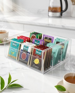 Caja de Almacenamiento de Bolsitas de Té de Acrílico Moderna y Versátil, Diseño Transparente y Elegante, Ecológica, para Organizar y Exhibir sin Esfuerzo - Product Image 1