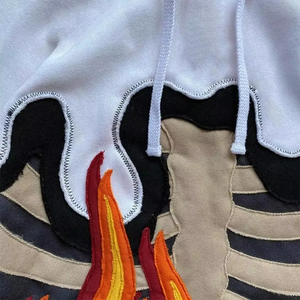 Sudadera con Capucha para Hombre, Estilo Hip Hop, Casual, Holgada, con Efecto Desgastado, Manga Larga - Product Image 2