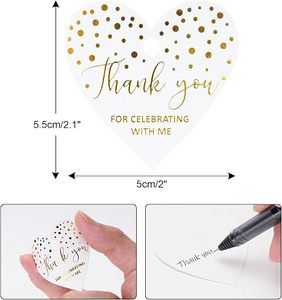 Étiquettes en papier en forme de cœur, impression dorée, finition mate, étiquettes personnalisées de remerciement avec ficelle - Product Image 5