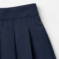 Jupe plissée courte pour femme, couleur unie bleu marine, taille normale, style confortable pour toutes les saisons