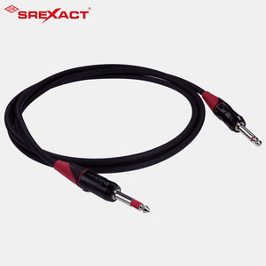 SREXACT 6.35mm Mono TS <b>Plug</b> Guitar Audio Cable Black Red Cap Electric Instrument Cable 1M - Product Image 1