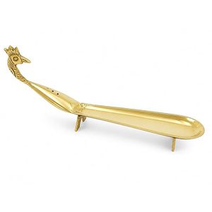 Brass Religious Peacock <b>Incense</b> <b>Burner</b> <b>Holder</b> Stand with Ash Catcher | High Quality Long-lasting - Product Image 1