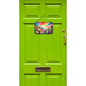 Freesia nouveau mur porte suspendus imprime multicolore en aluminium métal signe pour cuisine Bar salle de bain décor à la maison 8HX12W - Product Image 2