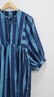 Robe trapèze en coton lavable et écologique pour femme, imprimé floral, longueur genou, manches bouffantes, coupe ajustée, style décontracté d'été, collection ethnique boutique