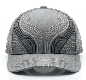 Gorra Trucker de Lona y Malla Gris de 6 Paneles, Marca Privada Premium, Diseño Impreso, Ajuste Ajustable, Unisex, Moda Casual, MOQ Bajo - Product Image 1