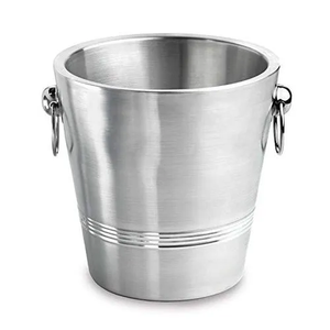 Cubo de hielo de acero inoxidable para bebidas de champán, resistente al óxido, con asa para uso en fiestas, cubos de hielo de acero - Product Image 2