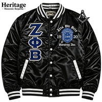 Veste de coach en satin blanc Zeta Phi Beta sur mesure, fermeture à bouton unique, respirante, écologique, automne-hiver