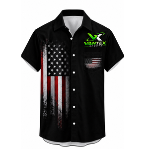 Camisa Hawaiana con Estampado Floral para Hombre Vantex Sports, Casual, de un Solo Botón, Manga Corta, Transpirable, 100% Poliéster, Estilo Popelina - Product Image 3