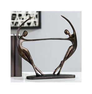 Escultura Moderna Abstracta de Pareja Bailando, Elegante Estatua de Amantes en Bronce para Bodas y Decoración de Salas de Estar de Lujo - Product Image 1