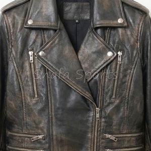 Trendy Leather Jacket for Women Featuring Vintage Distressed Texture and Soft Lining Women Leather Jacket - Product Image 3