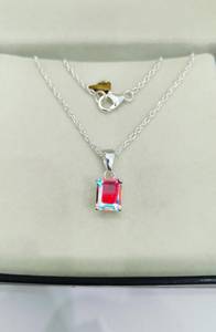 Pendentif Opale Mystique Taille Émeraude en Argent Sterling 925, Collier Opale Multicolore Fait Main, Bijou Statement, Cadeau pour Elle, pour Enfants - Product Image 4