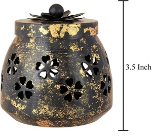 Vela decorativa de hierro antiguo votiva y caja de almacenamiento para decoración del hogar en personalización de color y tamaño - Product Image 5